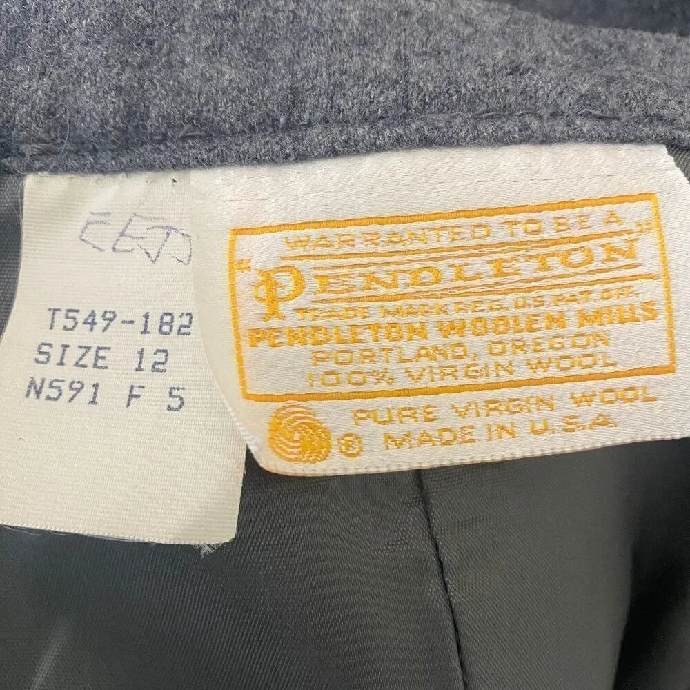 Pendleton Wool Skirt Size 12 Gray